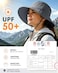 SHINCHIC WaterResistant Sun UPF 50 Bucket Hat Protection Packable Brimmed Boonie for Women Men Summer Lightweight Hiking Outdoor Cap Grey