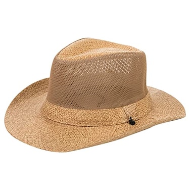 KABAKE Wide Brim Straw Panama Hat Fedora Beach Sun Hat UPF50 Unisex Fishing Hats Khaki