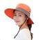 Muryobao Womens Sun Hat Outdoor UV Protection Foldable Mesh Bucket Hat Wide Brim Summer Beach Fishing Cap Orange