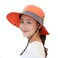 Muryobao Womens Sun Hat Outdoor UV Protection Foldable Mesh Bucket Hat Wide Brim Summer Beach Fishing Cap Orange