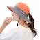 Muryobao Womens Sun Hat Outdoor UV Protection Foldable Mesh Bucket Hat Wide Brim Summer Beach Fishing Cap Orange
