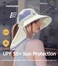 Moon Kitty Womens Sun Hat UPF 50 Wide Brim Bucket Hat Matte Packable Waterproof Fishing Hiking Beach Hat with Ponytail Hole OffWhite