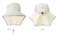 Moon Kitty Womens Sun Hat UPF 50 Wide Brim Bucket Hat Matte Packable Waterproof Fishing Hiking Beach Hat with Ponytail Hole OffWhite