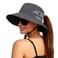 ZOORON 1 Pack Womens Ponytail Safari Sun HatWide Brim UV Protection Outdoor Bucket HatFoldable Beach Summer Fishing Hat