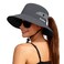 ZOORON 1 Pack Womens Ponytail Safari Sun HatWide Brim UV Protection Outdoor Bucket HatFoldable Beach Summer Fishing Hat