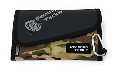 Reaction Tackle Fishing Tackle Organizer Case Soft Bait Binder Keep Soft Plastic Baits and Tackle Organized Removable Storage Pockets Small Bait Binder Camo