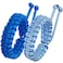 Jewever Paracord Survival Bracelets Braided Paracord Handmade Rope for Couples Men Women Adjustable Size 2Pcs Blue