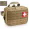 LIVANS Tactical Molle Medical Pouch of Upgraded Size First Aid Pouch Large Capacity IFAK Molle EMT Detachable Quick Release Pouch with Headrest Mount Include Flag and Cross Patch