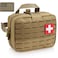 LIVANS Tactical Molle Medical Pouch of Upgraded Size First Aid Pouch Large Capacity IFAK Molle EMT Detachable Quick Release Pouch with Headrest Mount Include Flag and Cross Patch