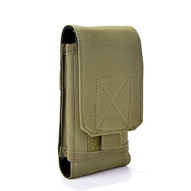 Heyqie Universal Tactical MOLLE Holster Army Mobile Phone Belt Pouch EDC Security Pack Carry Accessory Kit Waist Bag Case Compatible iPhone 13 Pro X XS Max XR 7 8 66s Plus for Samsung Galaxy S10 S9 S8