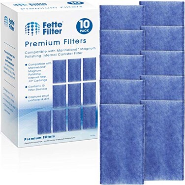 Fette Filter 10 Pack Polishing Internal Canister Filter Compatible with MarineLand Magnum Polishing Internal Filter JH Cartridge