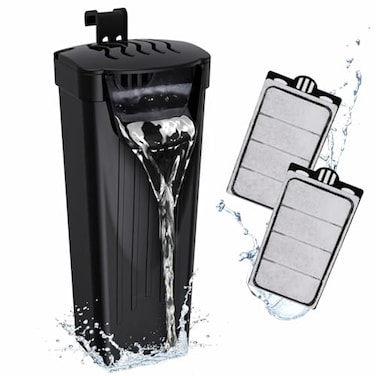 GOZILLA Turtle Tank Filter 74GPH Low Water Level Turtle Tank 35W Fish Tank Aquarium Filters for Small Tanks up to 15 Gallons Include 2 Replacement CartridgeBlack