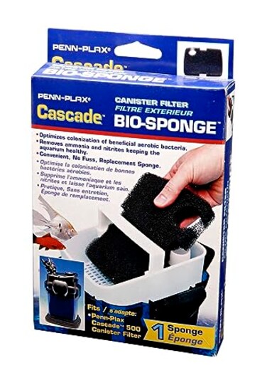 Penn-Plax PennPlax Cascade 500350 GPH Canister Filter Aquarium Bio Sponge Replacement 1 Pack