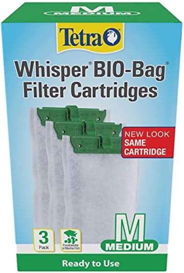 Tetra Whisper BioBag Medium Filter Cartridges for Aquariums 3 Count Ready to Use Fits Whisper Fish Tank Filters 510 Gal PF10 IQ 10