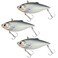 Dr.Fish DrFish 3 Pack Lipless Crankbait VIB Hard Bait Sinking Bass Lure Chrome Laser Painting 3D Eyes Rattle Balls Treble Hook Split Ring Tackle Box Freshwater Shad Perch Walleye Musky