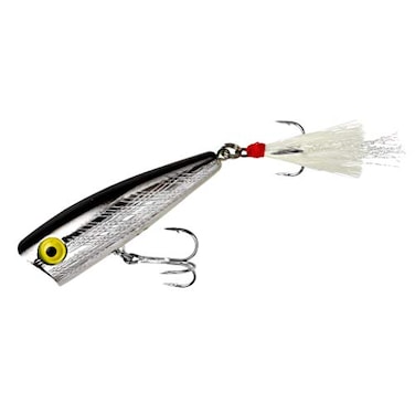 Rebel Lures PopR Topwater Popper Fishing Lure SilverBlack PopR 14 oz One Size