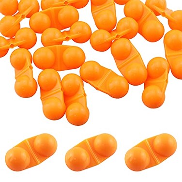 WHYHKJ 20pcs Fishing Double Rattle Portable Plastic Attractor Bell Bead Luring Tool Accessories Orange