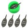 AGOOL Carp Fishing Method Feeders Set 4 Inline Method Feeders with 1 Quick Release