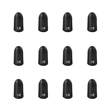 Fishfun Tungsten Bullet Fishing Weights Insert Free Worm Sinkers 5 Pack 18oz No Chip Black
