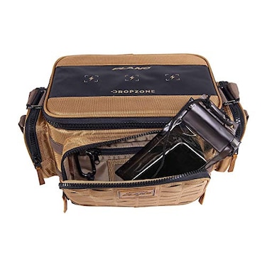 Plano Guide Series 3600 Tackle Bag Medium Beige 1680 Denier Fabric with Waterproof Base Includes 5 Stowaway Utility Boxes Premium Fishing Storage for Baits Lures