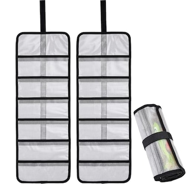 MOPHOEXII Roll Up Fishing Lure Wraps Set25 X 9 Durable Lure Bag 6 Pocket PVC Protective Cover Saltwater Hook Covers Fabric Lure Protector Trolling Lure Tackle Box Large 2 pcs