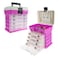 Wakeman Storage Tool Box Organizer Utility Box with 4 Drawers and 19 Compartments for Camping Supplies and Fishing Tackle by Outdoors Pink