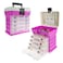 Wakeman Storage Tool Box Organizer Utility Box with 4 Drawers and 19 Compartments for Camping Supplies and Fishing Tackle by Outdoors Pink