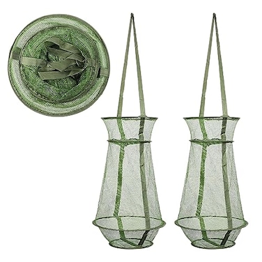 mouhike 2PCS Collapsible Mesh Fish Trap Portable Fishing Keep Net for Crayfish Crab Minnows Shrimps Lobsters