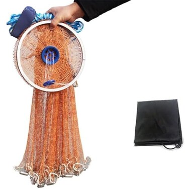 EASY BIG Cast Fishing Net with Aluminum Frame 08 inch Mesh 78138 ft Diameter