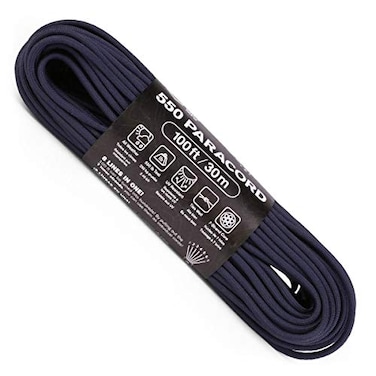 Atwood Rope MFG 550 Paracord 100 Feet 7Strand Core Parachute Cord Navy