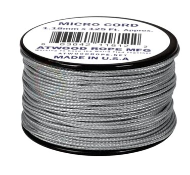 Atwood Rope MFG Tactical NylonPolyester Micro Utility Cord 118mm X 125ft Reusable Spool Fishing Gear Jewelry Making Camping Accessories Grey