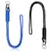 Frienda 2 Set Heavy Duty Paracord Lanyard Necklace Whistles Strap Braided 550 Keychain Lanyard for Outdoor Activities Black Blue
