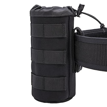 Dotacty Tactical Water Bottle Holder Pouch MOLLE Bottle Carrier Holster Sleeve Bag with Snap Strap Drawstring Open Top for Duty Belt Backpack Vest Military Work Patrol Travel Hiking Camping Outdoor