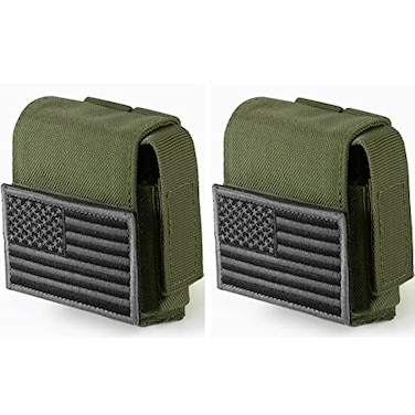 FRTKK 2 Pack Tactical Cigarette Pouches Molle EDC Compact Pouch Small Utility Pouch Accessories Battery Cigarette Case Card Holder Lighter Slot Mini Cigar Belt Waist Pack Army Green 2