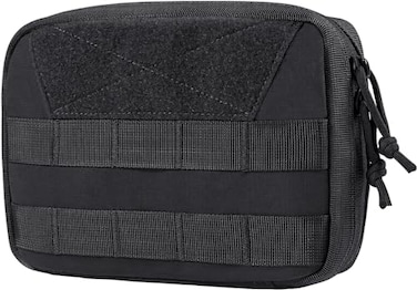 ONETIGRIS OneTigris MOLLE Pouch Tactical Admin Pouch Belt EDC Tool Organizer Zippered Utility Waist Pack 75x5x2Black