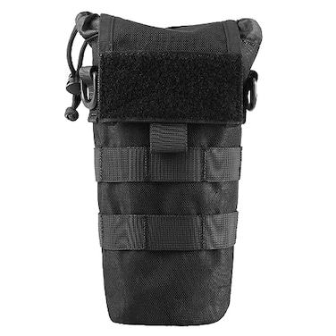TRIWONDER Molle Tactical Water Bottle Pouch Military Folding Sport Kettle Carrier Mesh Bottle Holder Storage Bag Black