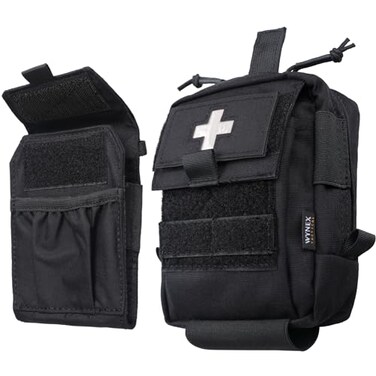 WYNEX IFAK Molle First Aid PouchTactical Medical Pouches Trauma kit Med Belt Bag Small Portable Utility Emergency Survival Kit Include Cross Patch