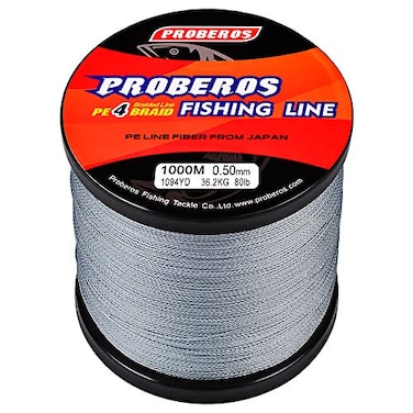 BAIKALBASS Braided Fishing Line 4 Strands Strong Multifilament PE Braid Wire for Saltwater 328Yard300M 20LB Gray