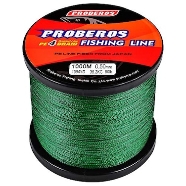 BAIKALBASS Braided Fishing Line 4 Strands Strong Multifilament PE Braid Wire for Saltwater 547Yard500M 100LB Green