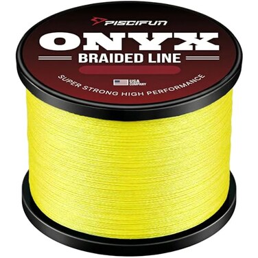 Piscifun Onyx Braided Fishing Line Advanced Superline Braid Lines 150Yd 12lb Yellow
