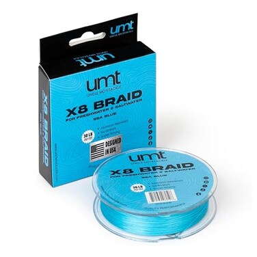UNCLE MO'S UMT 150 Yards Sea Blue PE 8 Strand Super Braid Fishing Line High Strength 10lb Pro Grade Zero Stretch Super Strong