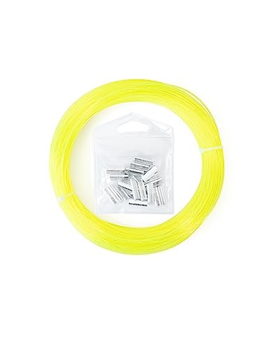 BLUEWING 50yd Outrigger Line Rigging Kit Mono with 20pcs Aluminum Sleeve Crimps and 400LB Test Monofilament Fishing Wire Yellow