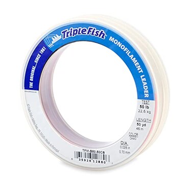 Triple Fish Monofilament Leader 50 lb 227 kg Test 028 in 070 mm Dia Camo 50 yd 46 m