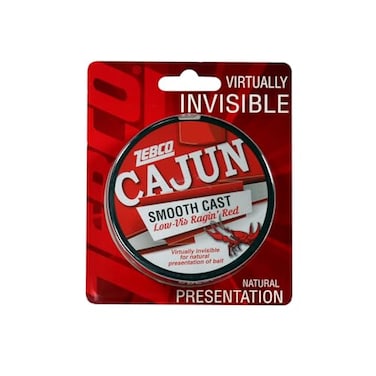 Zebco Cajun Smooth Cast Monofilament Fishing Line LowVis Ragin Red Filler Spool 330Yards 12Pound Virtually Invisible Natural Presentation