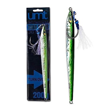 UNCLE MO'S 200g Tuna Riser Fishing Jig Green White Advanced for Saltwater Offshore Single Pack