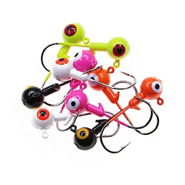 Temorah Fishing Lures Jig HeadsBall Heads 132oz12ozSharp Fishing Hooks for Freshwater or Saltwater Assorted 12OZ 20PCS