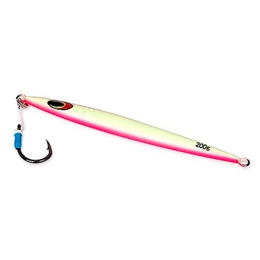 UNCLE MO'S Uncle Mo Tackle 200g Sand EEL Fishing Jig Pink Glow Advanced for Saltwater Offshore Single Pack