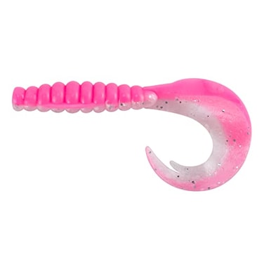 Dr.Fish DrFish 15 Pack Grub Soft Fishing Lures 22 inch Soft Plastic Baits Worm Swimbaits Ribbon Tail Shad Bait for Freshwater Bass Fishing Lures Crappie Walleye Panfish Pink and White