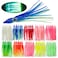 Gefischtter 50PCS Squid Swimbait Fishing Soft Plastic Lures Glow Octopus Skirt Worm Lure Kit for Sea Fishing 354in