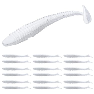 RUNCL Swimbaits Paddle 10203040PCS 5432 Inchs Paddle Tail Soft Lure for Trout Crappie Bass Durable Plastic Bait Swimmer for SaltwaterFreshwater Fishing Lovers Gift